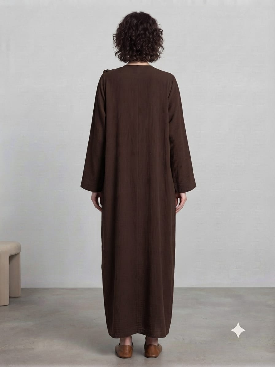 Outer Stitch Abaya With Dupatta Set