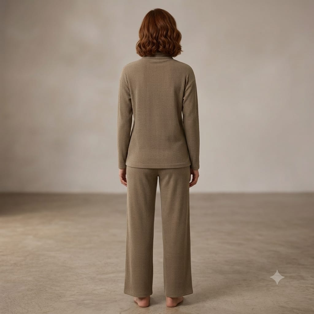 Brush Rib Polo Neck Co-Ord Set