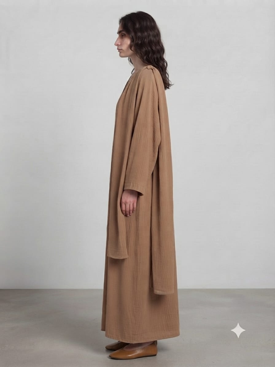 Outer Stitch Abaya With Dupatta Set
