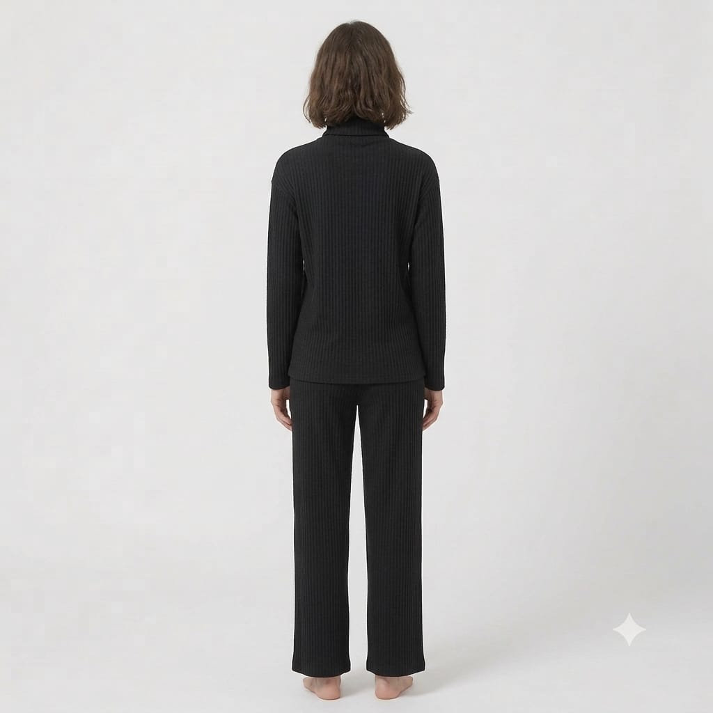 Brush Rib Polo Neck Co-Ord Set
