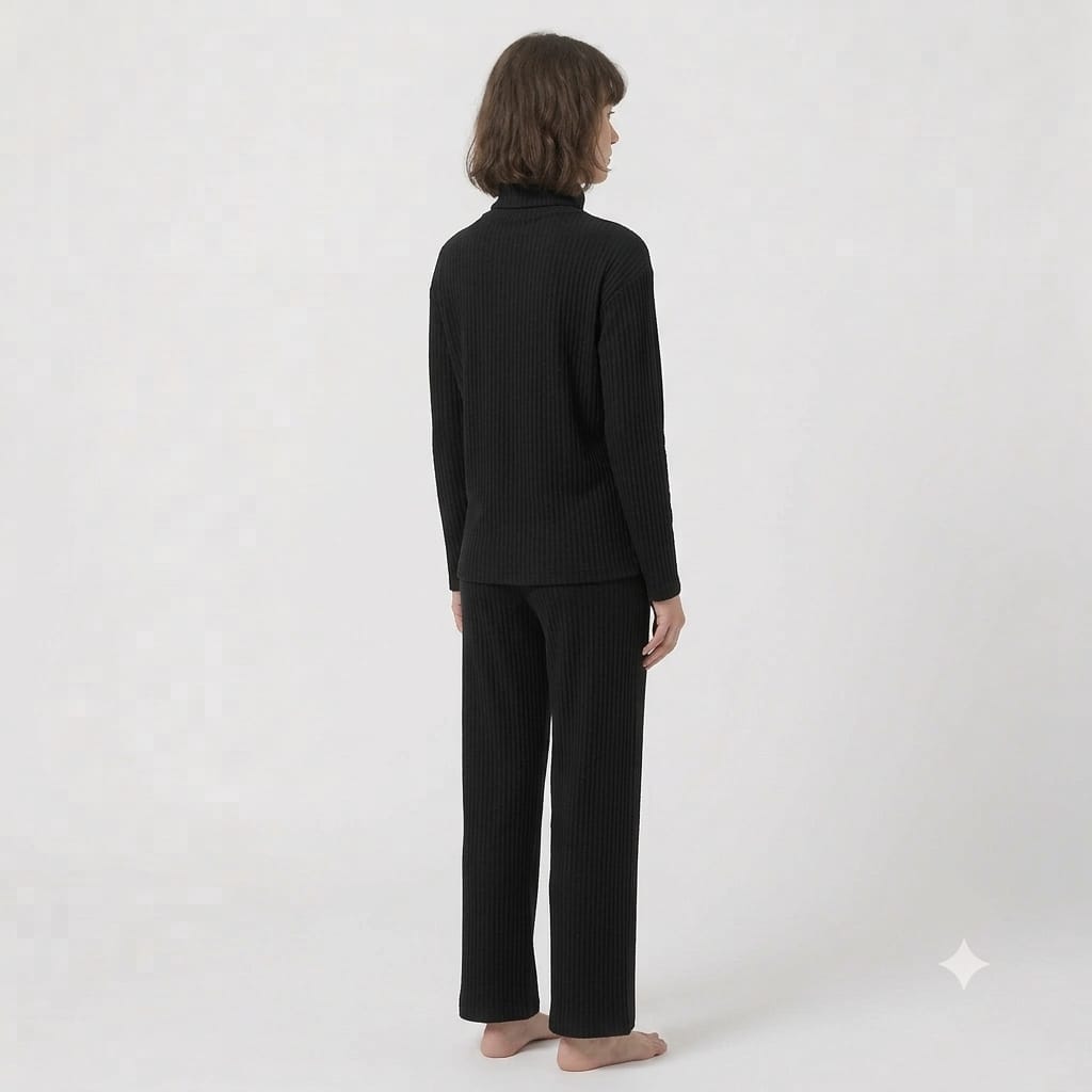 Brush Rib Polo Neck Co-Ord Set