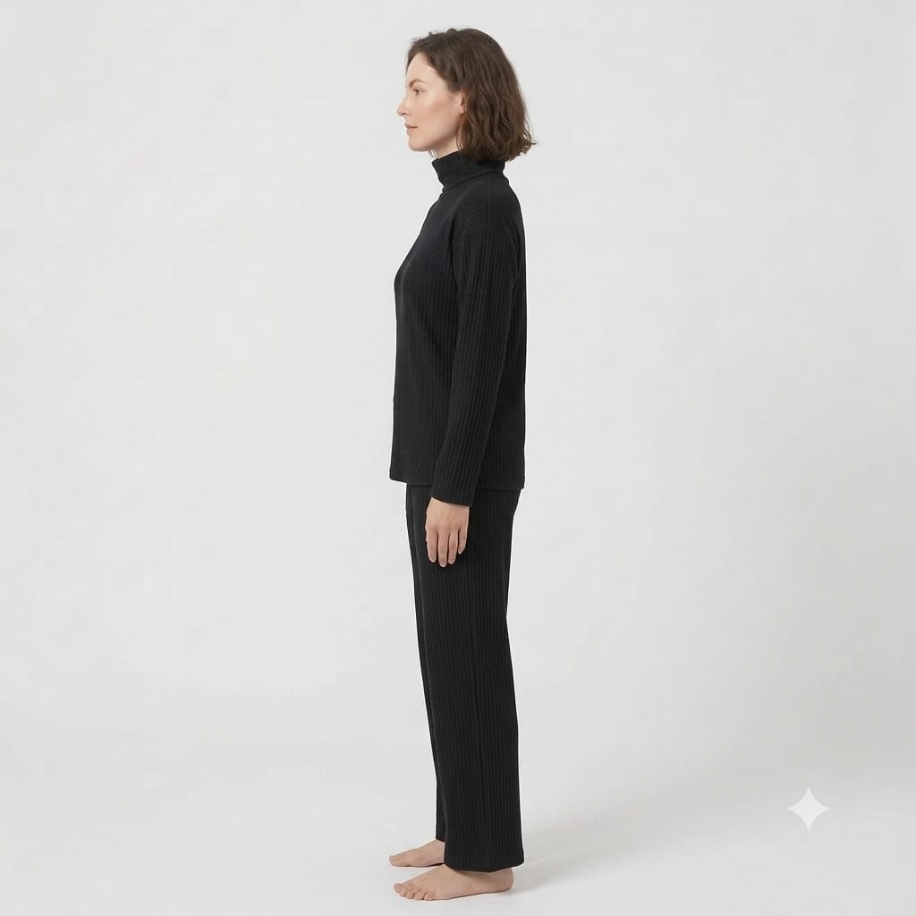 Brush Rib Polo Neck Co-Ord Set