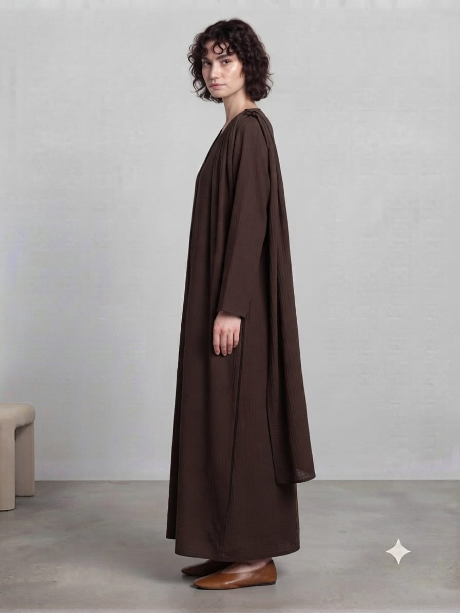 Outer Stitch Abaya With Dupatta Set