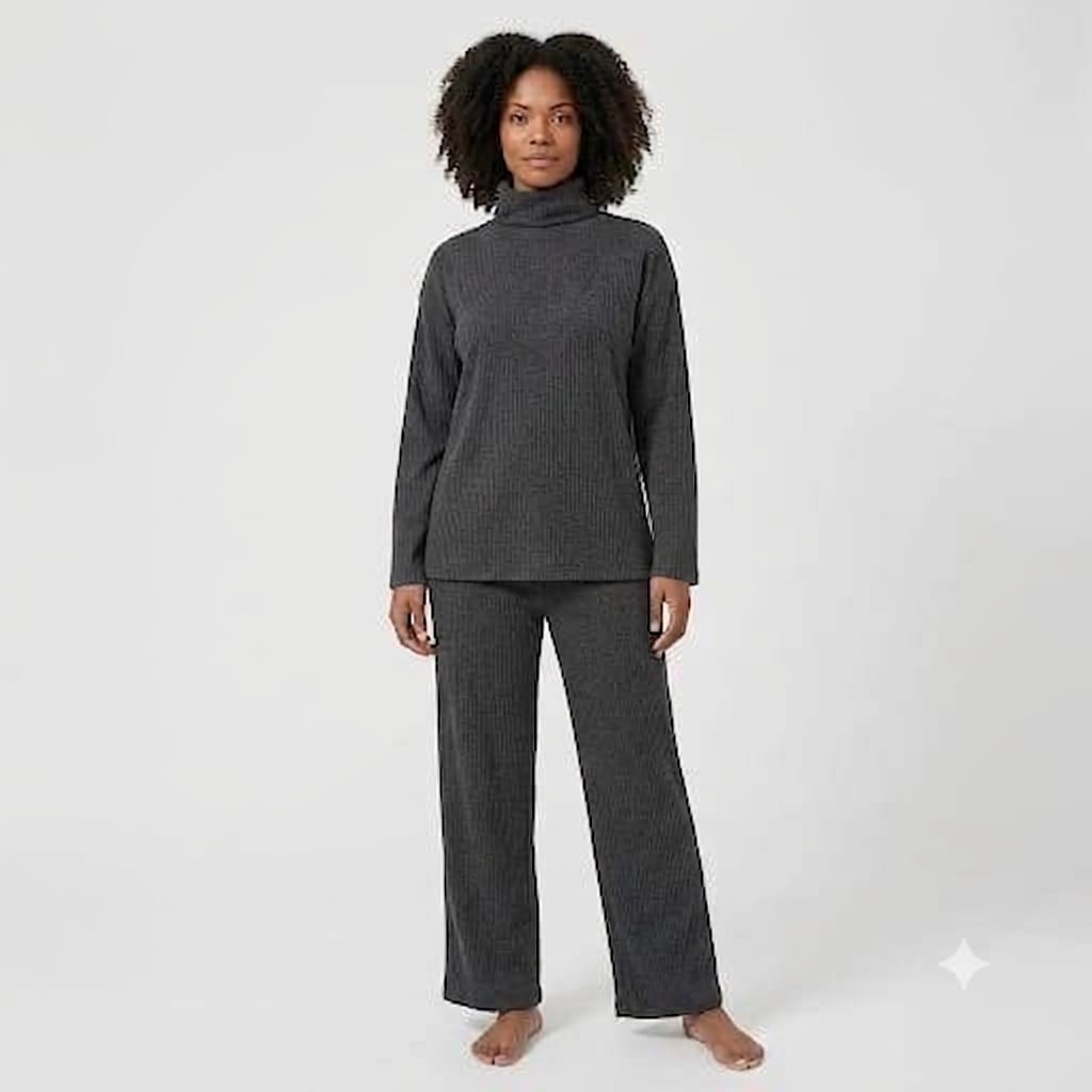 Brush Rib Polo Neck Co-Ord Set