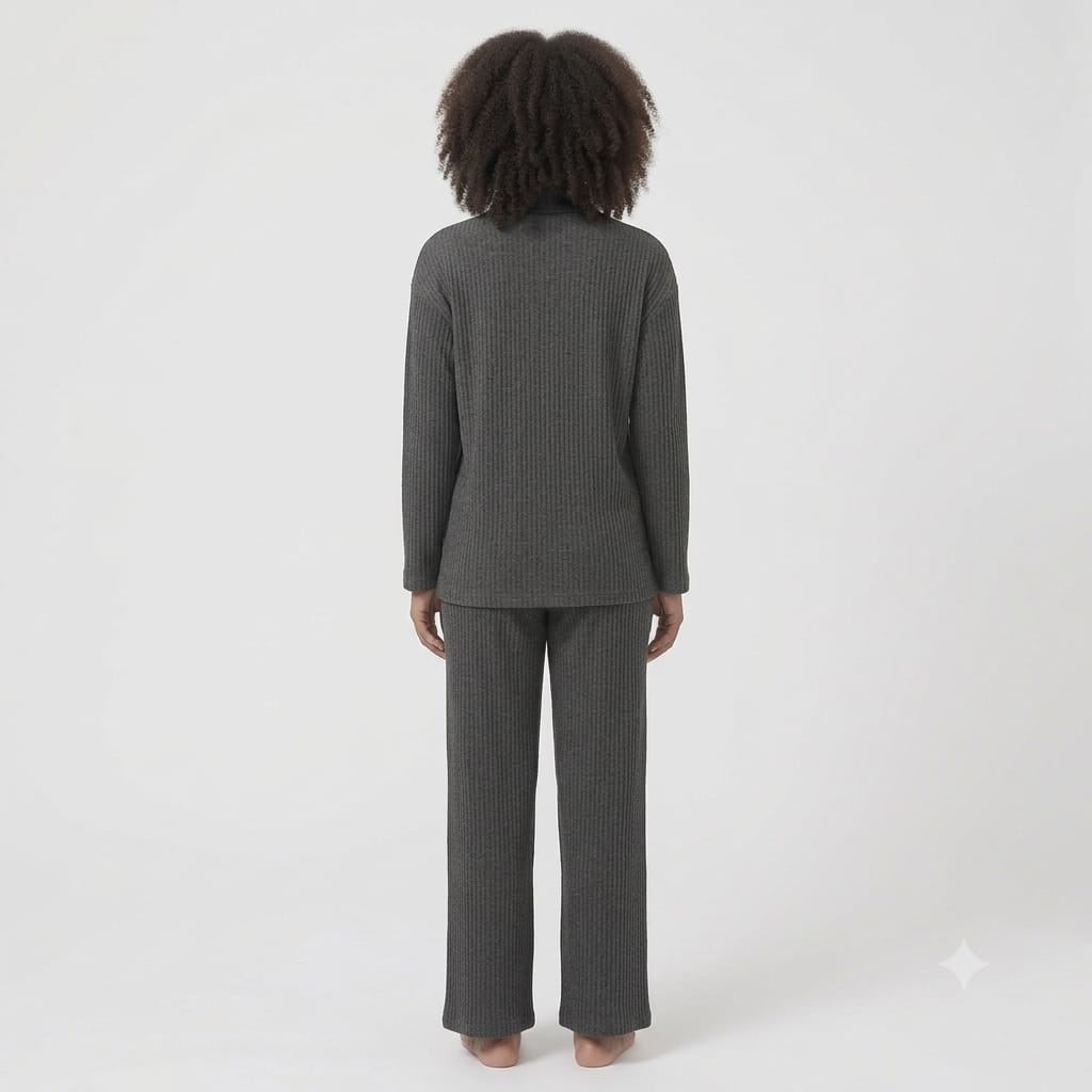 Brush Rib Polo Neck Co-Ord Set