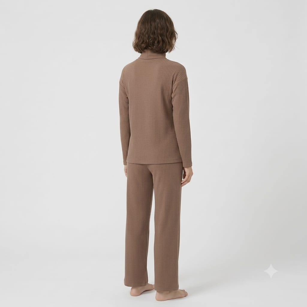 Brush Rib Polo Neck Co-Ord Set